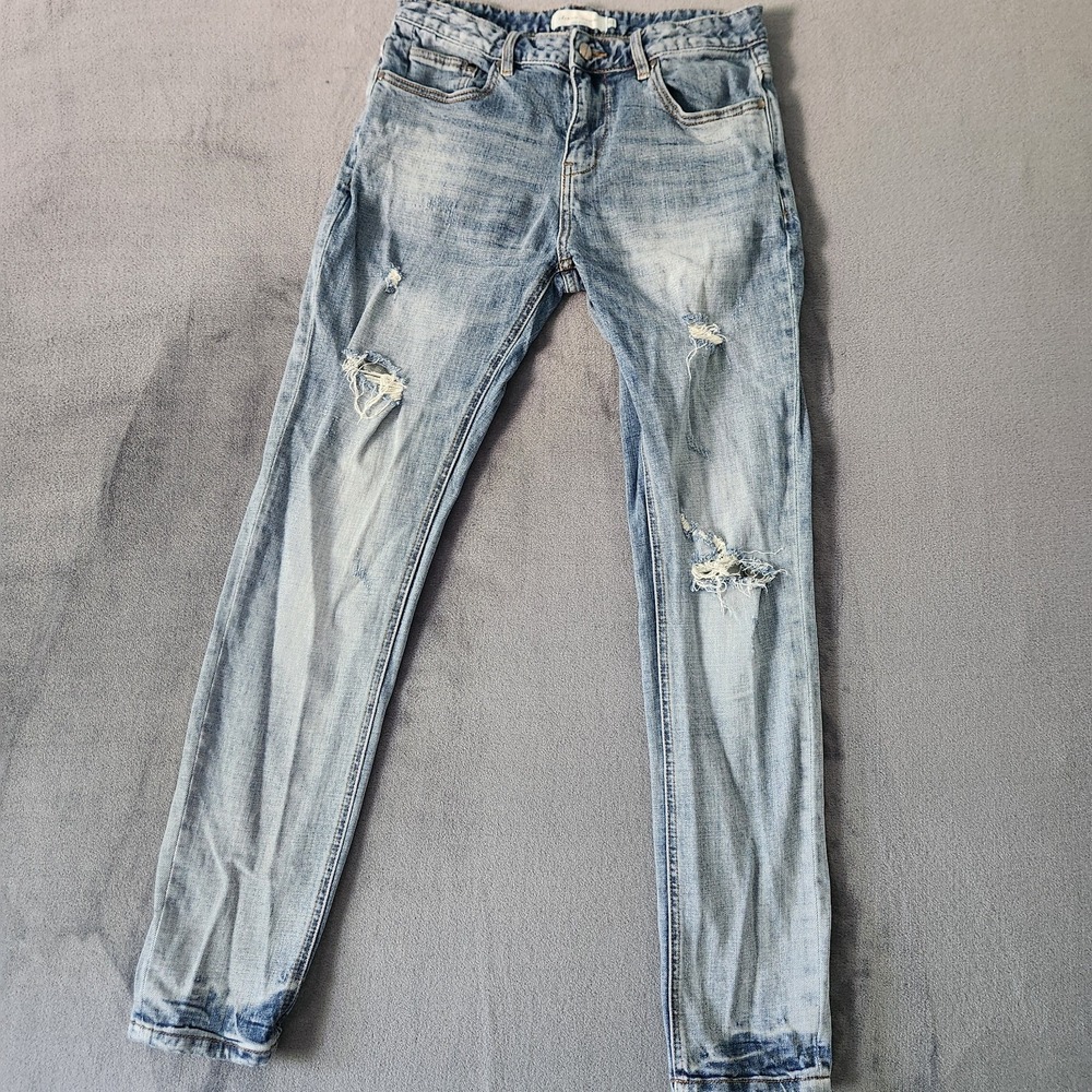 Climax Vision Jeans Womens Size 28 Straight‎ Leg Jeans Light Wash Distressed